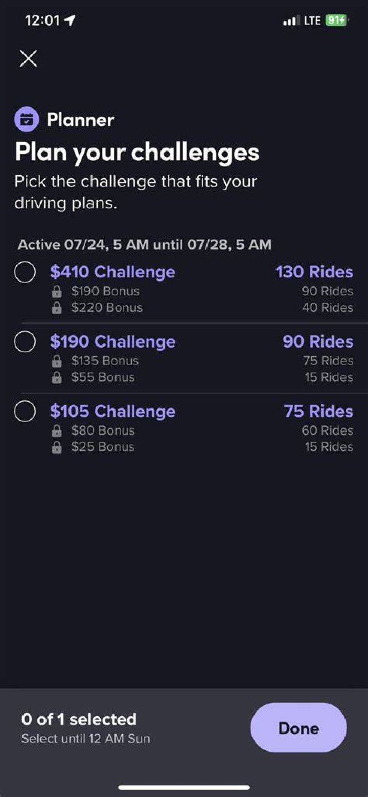 Lyft driver challenges